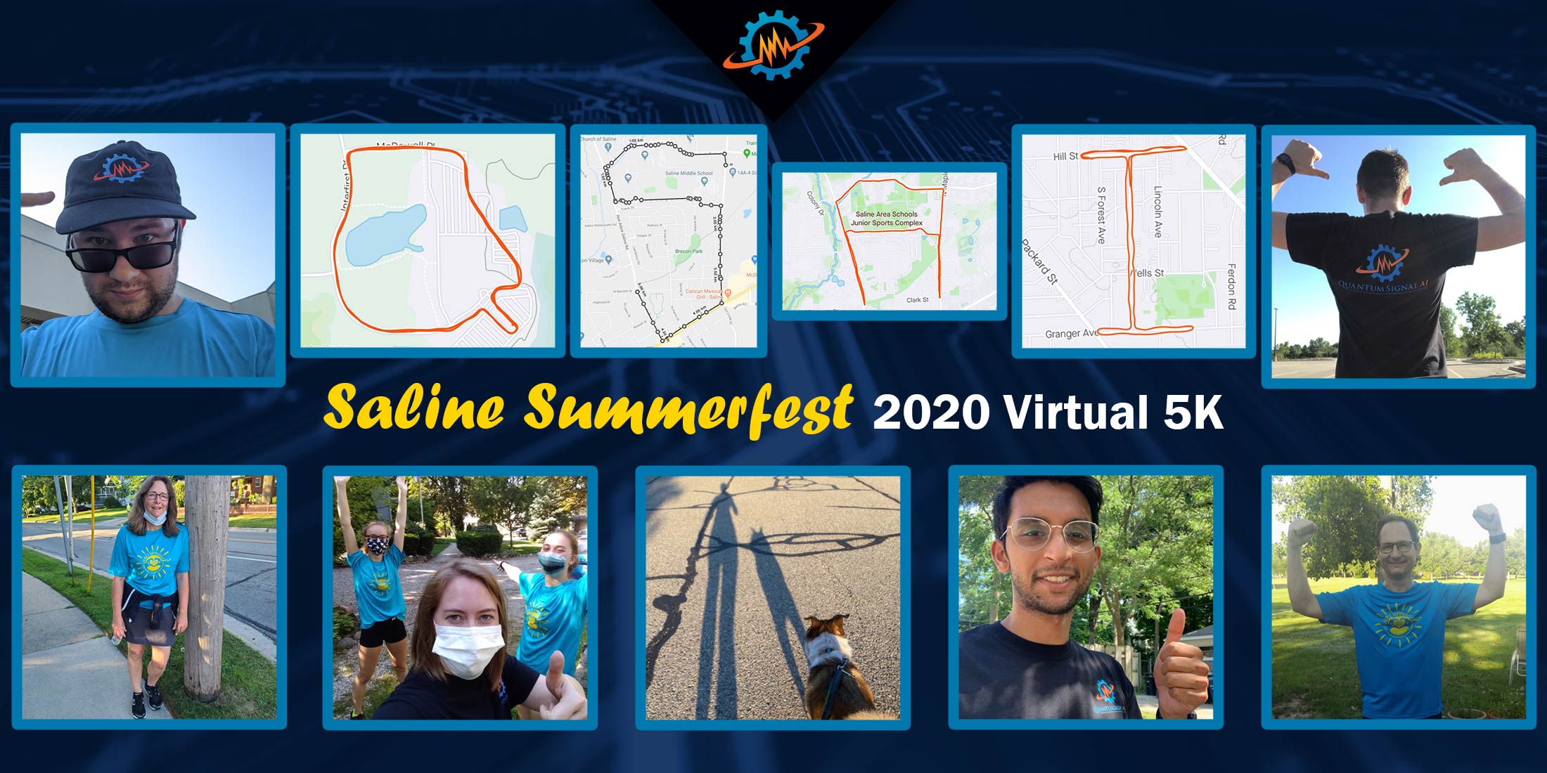 Saline Summerfest 2020 Virtual 5k selfies and race courses